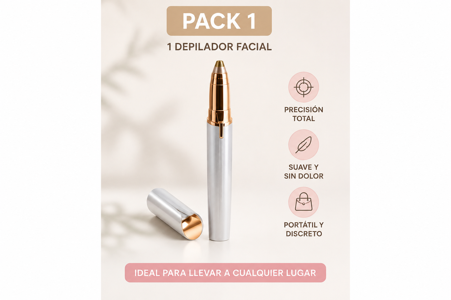 Depiladora facial de precisión indolora RECARGABLE