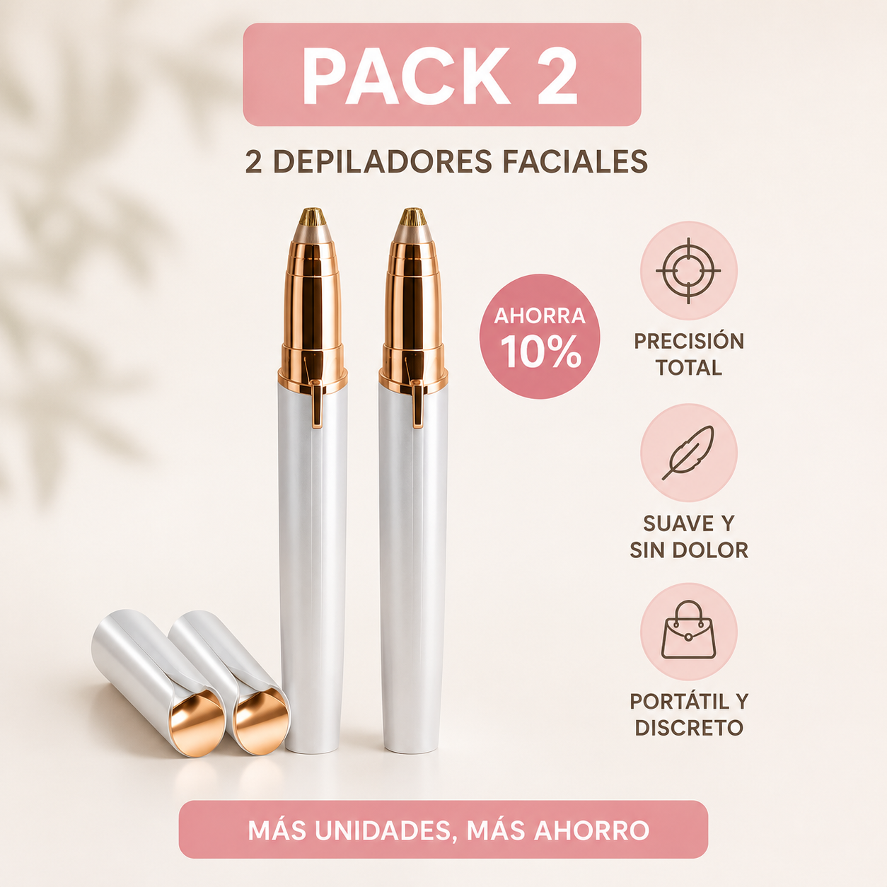 Depiladora facial de precisión indolora RECARGABLE