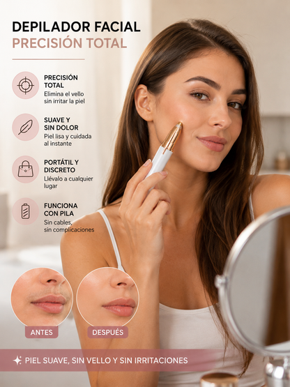 Depiladora facial de precisión indolora RECARGABLE