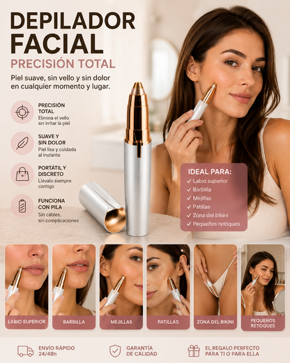 Depiladora facial de precisión indolora RECARGABLE